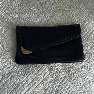 Vintage Navy Clutch with Silver Detail